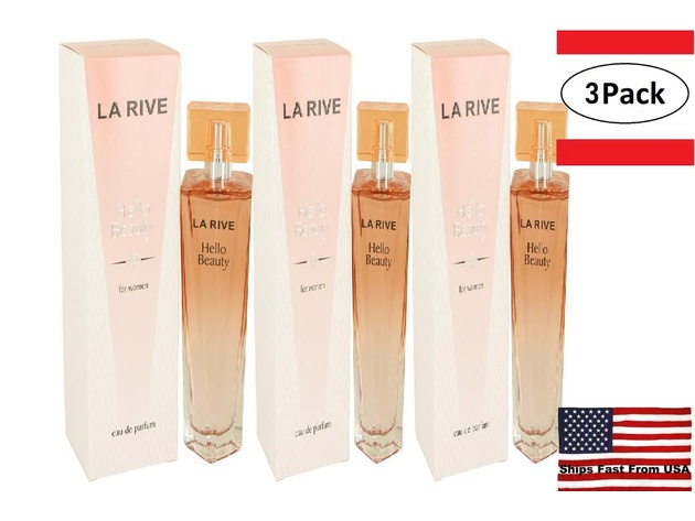 3 Pack La Rive Hello Beauty by La Rive Eau De Parfum Spray 3.3 oz for Women