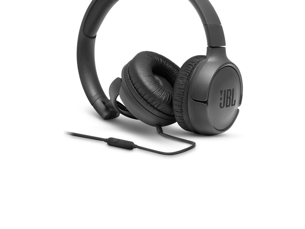 JBL T500 Wired On-Ear headphones Pure Bass Sound with Remote Control - Black