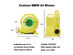 Costway Air Blower Pump Fan 735 Watt 1.0HP For Inflatable Bounce House Bouncy Castle - Yellow