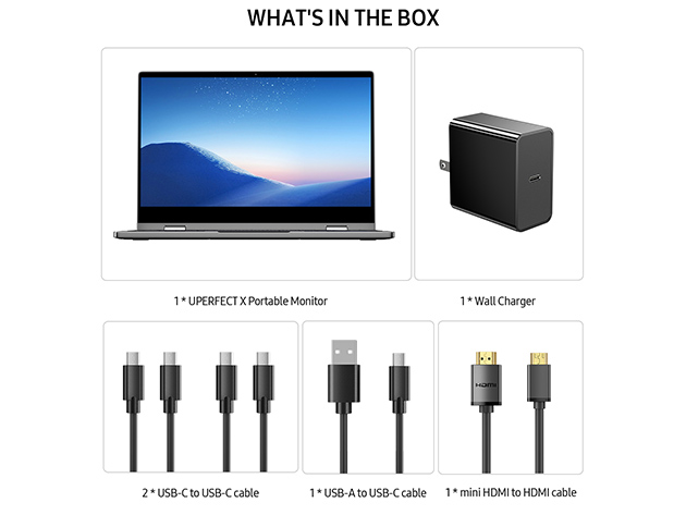 UPERFECT X True Portable Monitor 13.3" Touchscreen LapDock