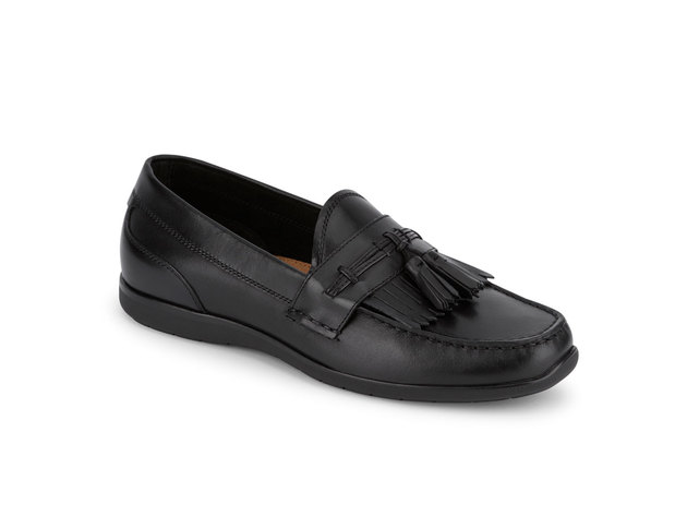 Dockers Mens Landrum Leather Dress Casual Tassel Loafer Shoe - 12 M Black