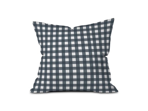 Deny Designs Check Design Outdoor Throw Pillow, Polyester Fabric/Polyester Fill, Blue
