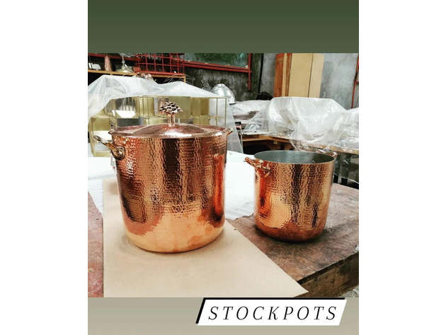 Copper Stockpot 23.5 Qt with Flower Lid 