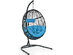 Hammock Chair with Stand Hanging Cushioned Swing Egg Chair for Indoor - Blue