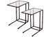 Costway 2PCS Coffee Tray Side Sofa End Table Ottoman Couch Stand TV Lap W/Glass Top - as pic