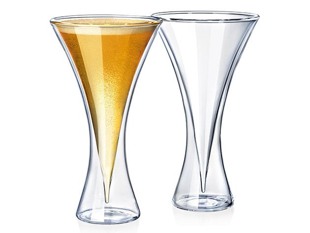 Double Walled Cocktail Glasses Set Of 2 Stacksocial