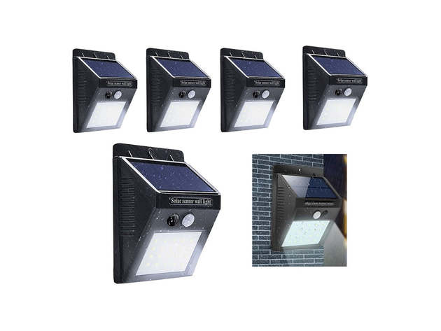 Super Bright 20 LED Solar Light with Wireless IP65 Waterproof Motion Sensor (5-Pack)