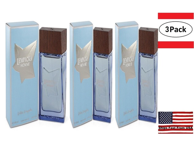 3 Pack Lolita Lempicka Homme by Lolita Lempicka Eau De Toilette Spray 3.4 oz for Men