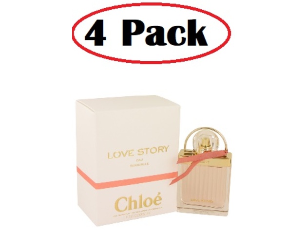 4 Pack of Chloe Love Story Eau Sensuelle by Chloe Eau De Parfum Spray 1.7 oz