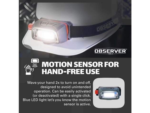 350 Lumen LED Headlamp with Smart Motion Sensor