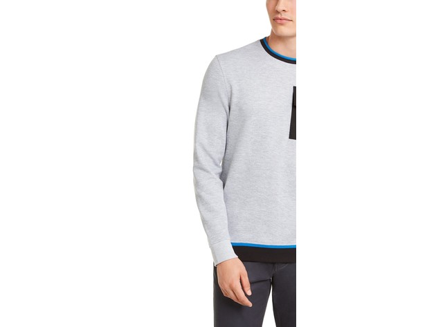 Alfani Men's Utility Pocket Crewneck Sweatshirt Pasgry Size X-Large