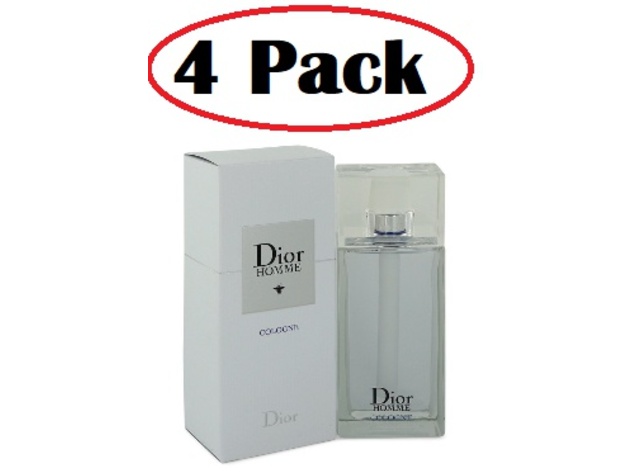 4 Pack of Dior Homme by Christian Dior Cologne Spray (New Packaging 2020) 4.2 oz