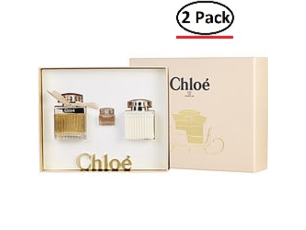 Chloe New By Chloe Eau De Parfum Spray 2.5 Oz & Body Lotion 3.4 Oz & Eau De Parfum .17 Oz Mini For Women (Package Of 2)