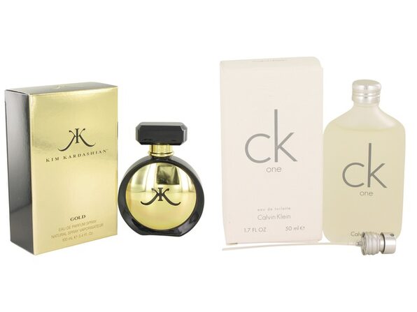 kim kardashian gold perfume set