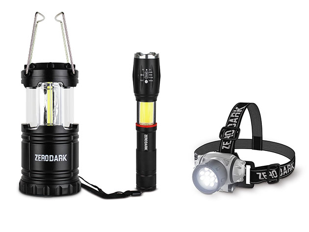 ZeroDark 3-Piece Tactical Set: Flashlight, Lantern & Headlamp