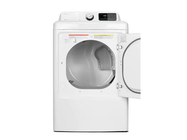 Midea MLE45N1BWW 7.5 Cu. Ft. White HE Top Load Electric Dryer with Sensor Dry