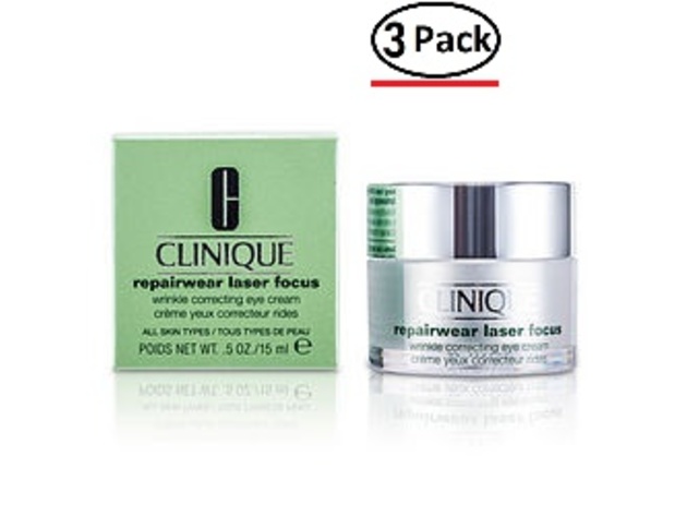CLINIQUE by Clinique Repairwear Laser Focus Wrinkle Correcting Eye Cream --15ml/0.5oz for WOMEN ---(Package Of 3)