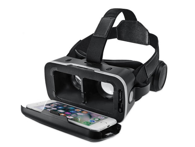 VR Headset with Built-in Headphones