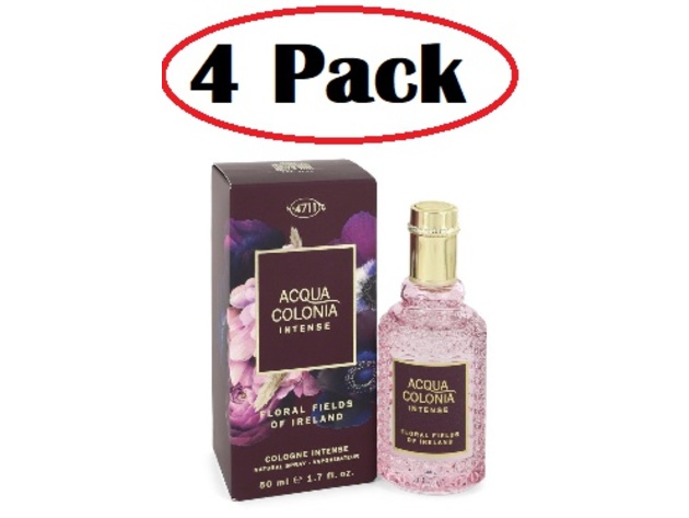 4 Pack of 4711 Acqua Colonia Floral Fields of Ireland by 4711 Eau De Cologne Intense Spray (Unisex) 1.7 oz