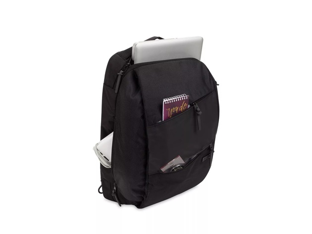 SWISSGEAR 18 inch Hybrid Messenger Unisex Backpack, Age Range: Adult, Size: Large, Black