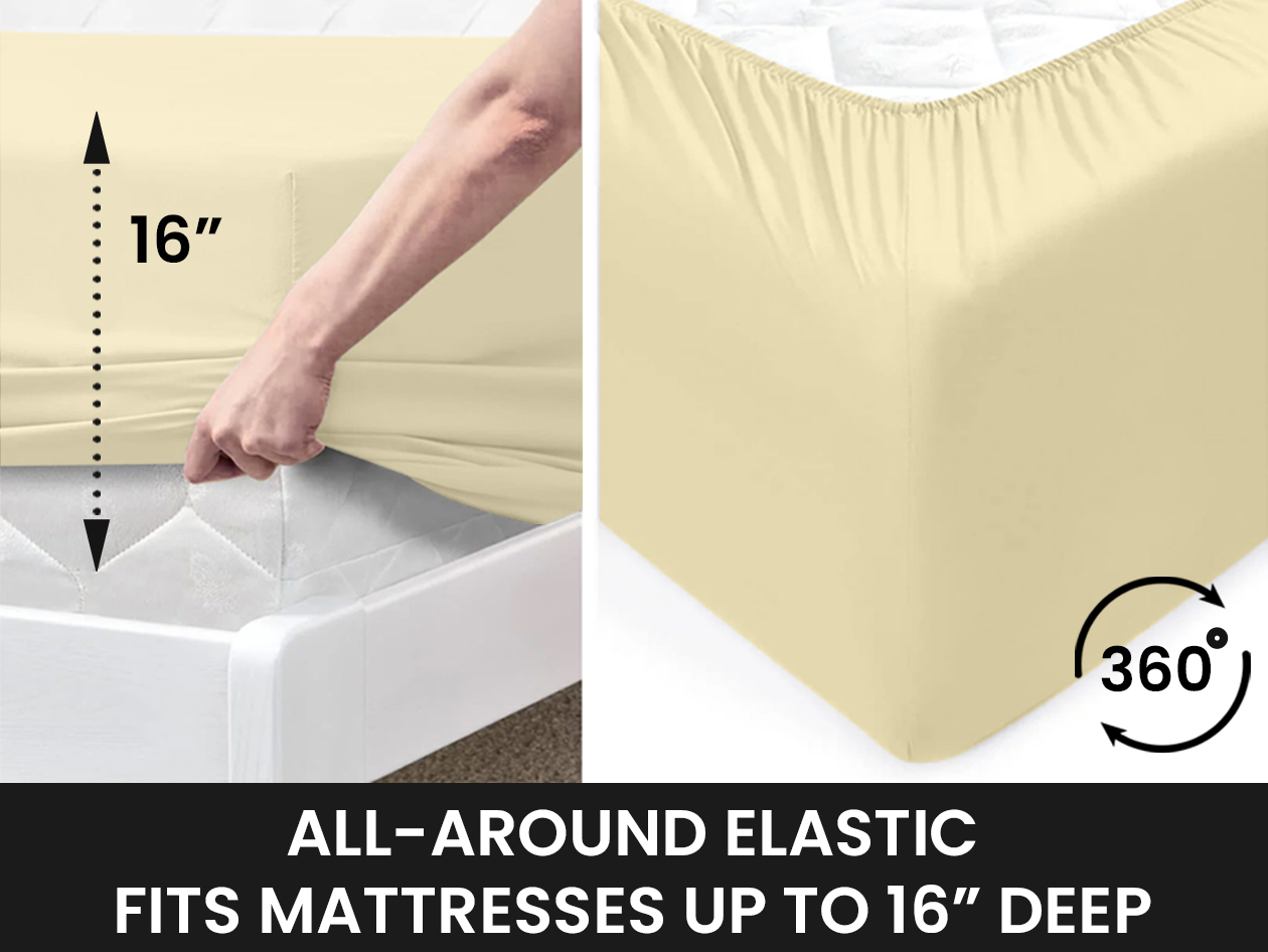Super-Soft 1800 Series Bamboo Blend 6-Piece Sheet Set (Cream/Full)