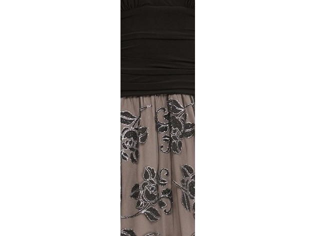 Sl Fashions Women's Embellished Floral-Print A-Line Dress Black Size 16