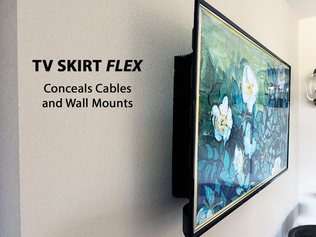 Dreamscreens TV Skirt Flex - Cord & Mount Concealer for Wall Mounted TVs