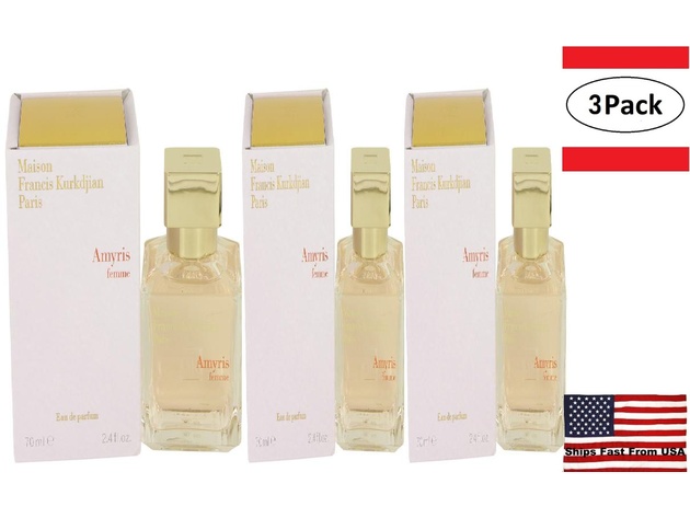 3 Pack Amyris Femme by Maison Francis Kurkdjian Eau De Parfum Spray 2.4 oz for Women