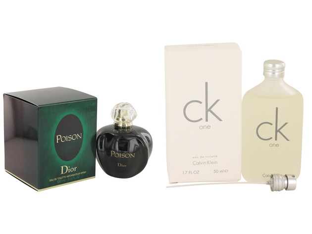 Gift set  POISON by Christian Dior EDT Spray 3.4 oz And  CK ONE EDT Pour/Spray (Unisex) 1.7 oz