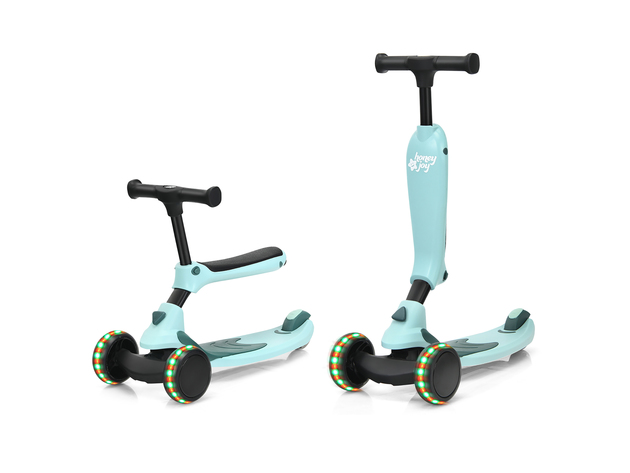 Honeyjoy Portable 3 Wheel Kids Scooter with Gravity Steering System Purple\Blue\Green - Green