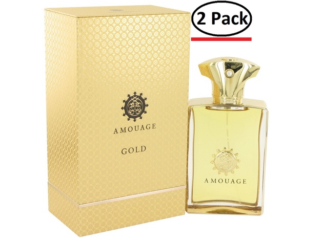 Amouage Gold by Amouage Eau De Parfum Spray 3.4 oz for Men (Package of 2)