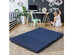 Queen Size 4'' Quart -Fold Foam Folding Mattress Futon Sleepover Sofa Bed Guest - Dark Blue