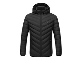 CALDO-X Heated Jacket with Detachable Hood (Black/Medium, Requires Power Bank)