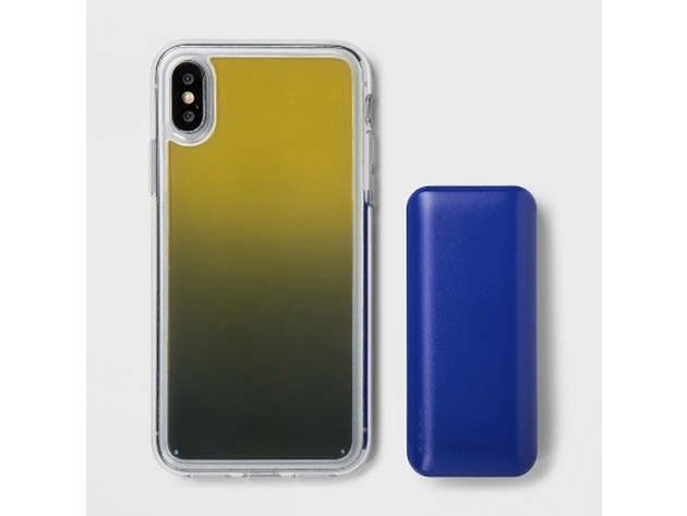 Heyday Apple iPhone X/XS Case with Power Bank, Sleek and Bold Style, Cool Iridescent