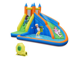 Goplus Inflatable Water Slide Mighty Bounce House Jumper Castle Moonwalk W/ 950W Blower - Blue