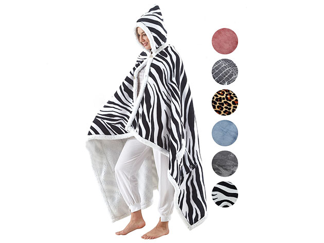 Milani Blanket with Hoodie (Zebra)