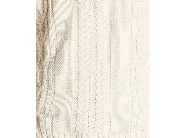 Weatherproof Men's Button Mock-Neck Sweater Beige Size Extra Large