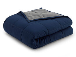Stress-Relief Weighted Blanket (Grey/Navy, 15Lb)