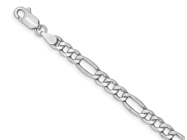 Figaro Chain Bracelet in 14K White Gold 7 Inches (4.75 mm)