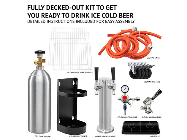 Ivation® Full Size Kegerator: Dual-Tap Dispenser & Cooler