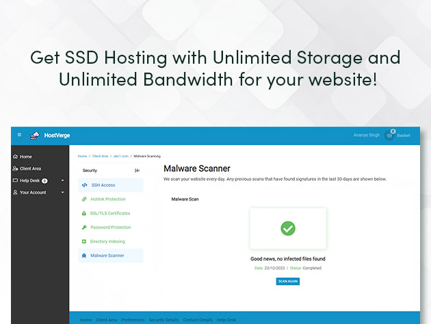 HostVerge Web Hosting: Lifetime Subscription