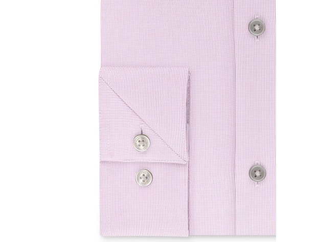 Calvin Klein Men's Steel Slim-Fit Non-Iron Stretch Performance Unsolid Dress Shirt Pink Size 34-35