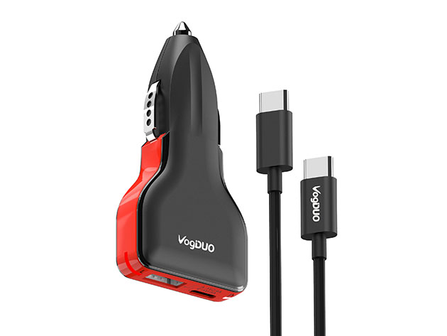 VogDUO 57W PD Car Charger + 6.6' Lightning Cable Set