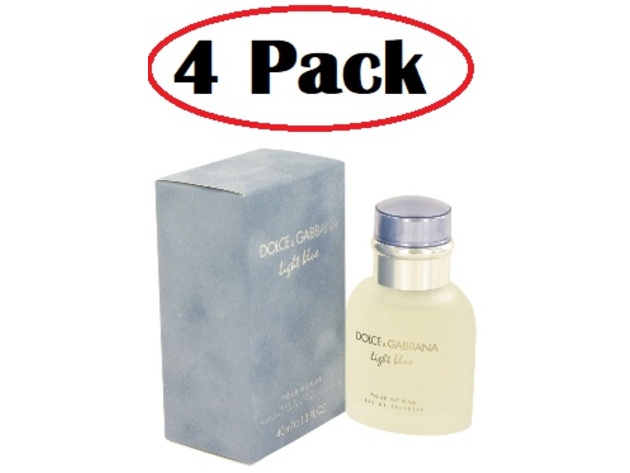 4 Pack of Light Blue by Dolce & Gabbana Eau De Toilette Spray 1.3 oz