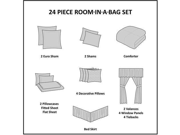 Madison Park Essentials 24 Piece Room in a Bag Comforter Set Queen Blush
