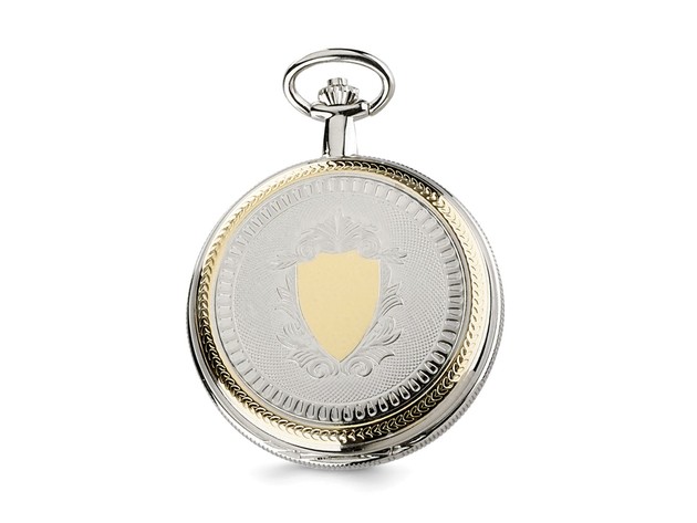 Charles Hubert Gold Finish Brass 2-tone Skeleton Dial Pocket Watch