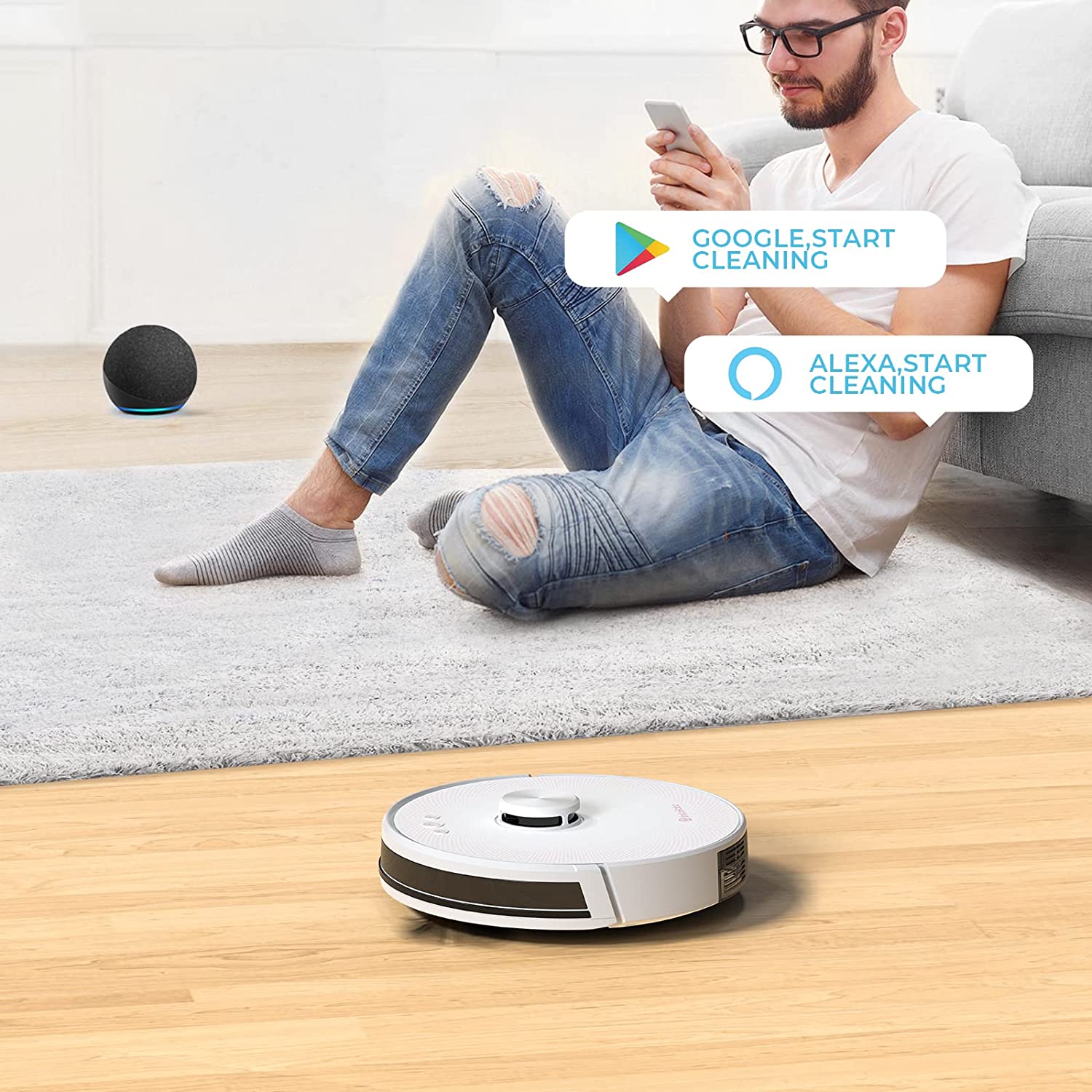 InstaRobo COCOVAC R2 Laser Navigation Robot Vacuum Cleaner (White)
