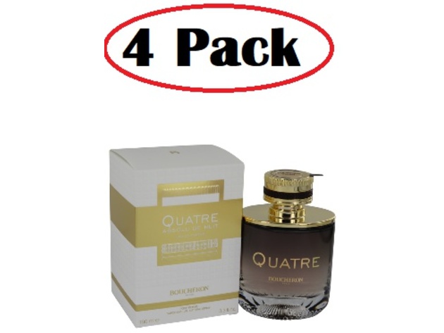 4 Pack of Quatre Absolu De Nuit by Boucheron Eau De Parfum Spray 3.3 oz