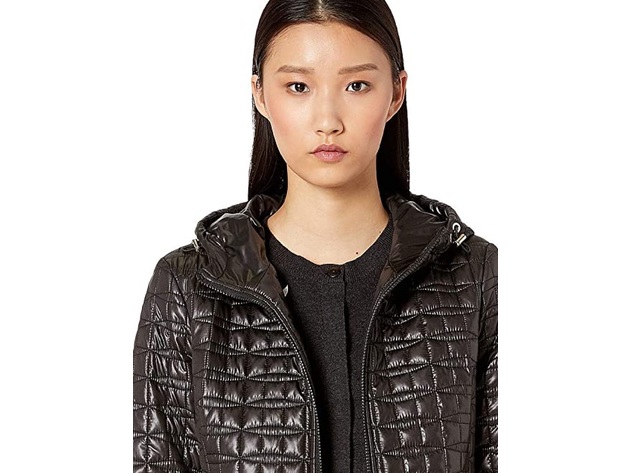 Kate Space New York Women's Bow-Quilted Coat Black Size Extra Large