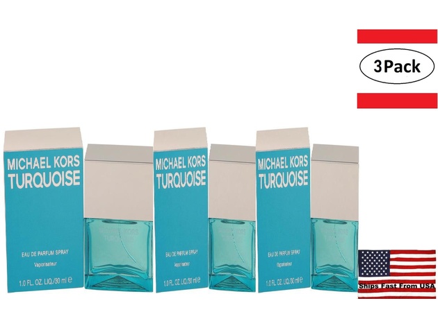 3 Pack Michael Kors Turquoise by Michael Kors Eau De Parfum Spray 1 oz for Women
